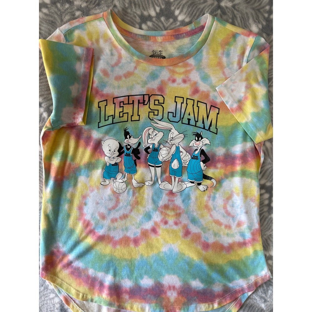 Space Jam A New Legacy Tie Dye Graphic Tee Shirt Looney Tunes Let's Jam XL 15/17